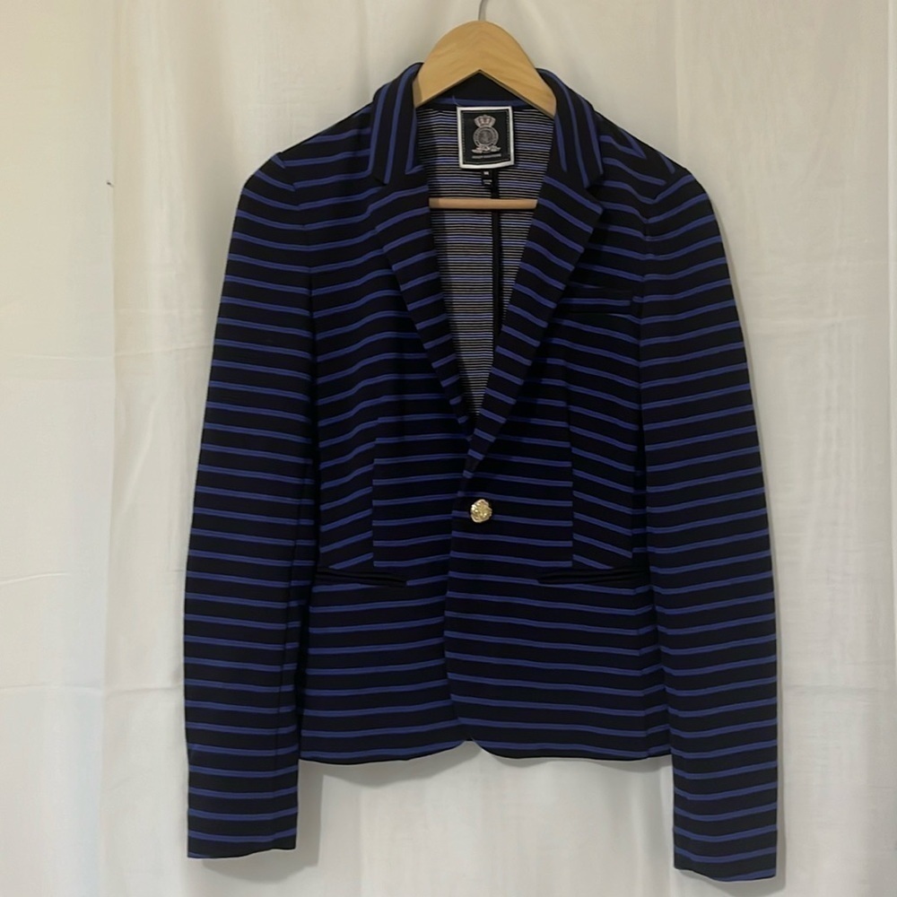 Juicy Couture Blue and Black Striped Blazer